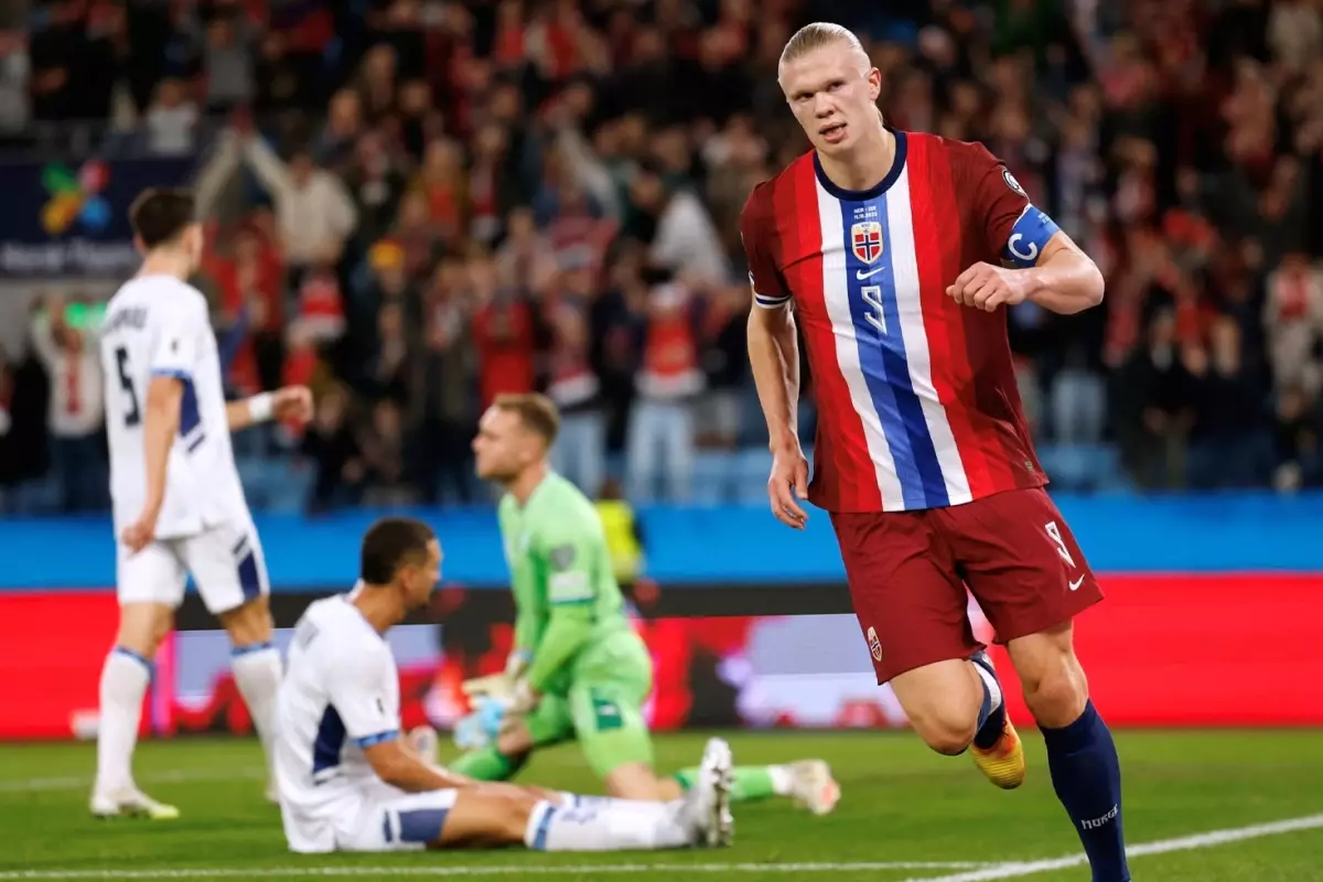 Haaland'ın hat-trick'iyle Norveç, İsrail'i ezdi geçti