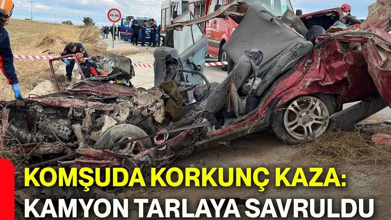 Uşak’ta Feci Kaza! Kamyon Tarlaya Savruldu, 3 Kişi Öldü