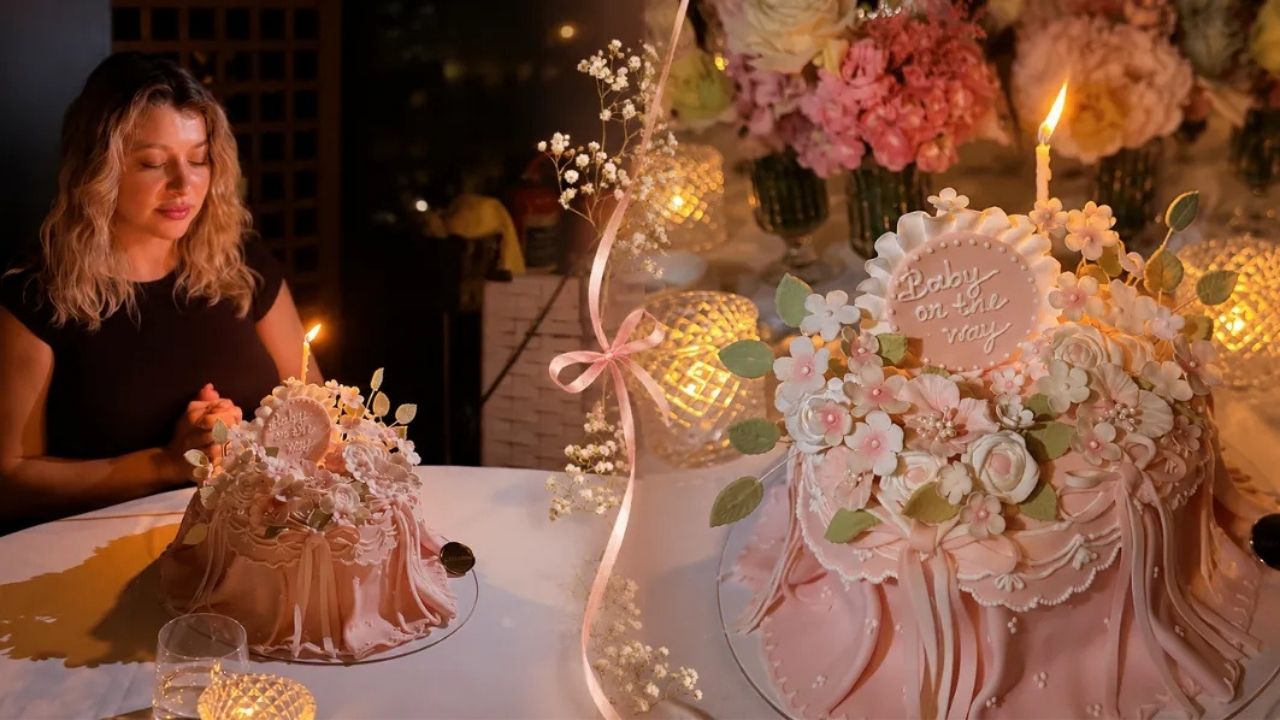 Gamze Erçel’in Baby Shower Partisine Ünlü Akını: Pasta Dikkat Çekti