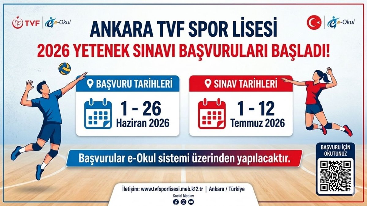Türkiye’nin Voleybol Üssü TVF Spor Lisesi’nde 2026 Yetenek Sınavı Başvuruları Başladı