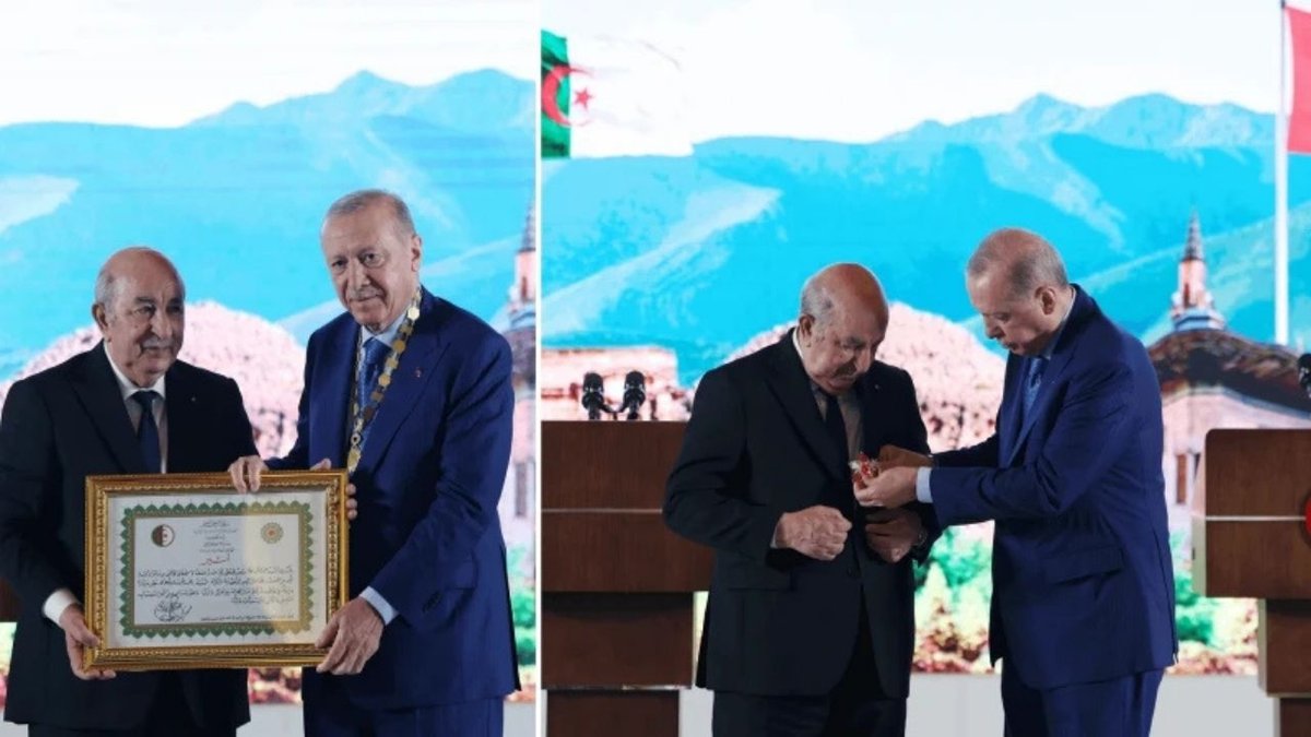 Cezayir Cumhurbaşkanı Tebbun’a Türkiye Cumhuriyeti Devlet Nişanı Verildi: Tarihi Bağlar Güçleniyor